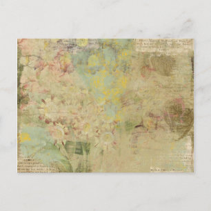 Blume und Vintage Zeitungskollektion Postkarte