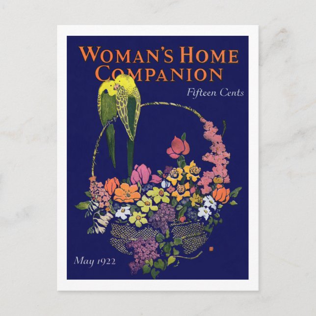 Blume und Vögel der 1920er Jahre Postkarte (Vorderseite)