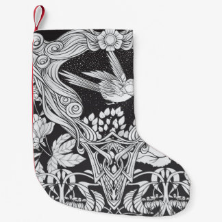 Blume und Vogel im Jugendstil nahtlos pflücken Kleiner Weihnachtsstrumpf