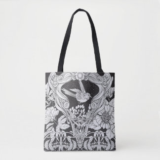 Blume und Vogel im Jugendstil nahtlos pflücken Tasche