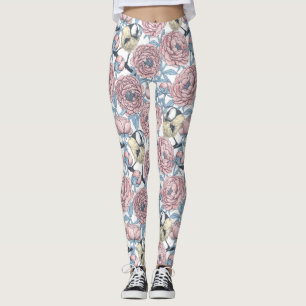 Blume und Vögel Leggings