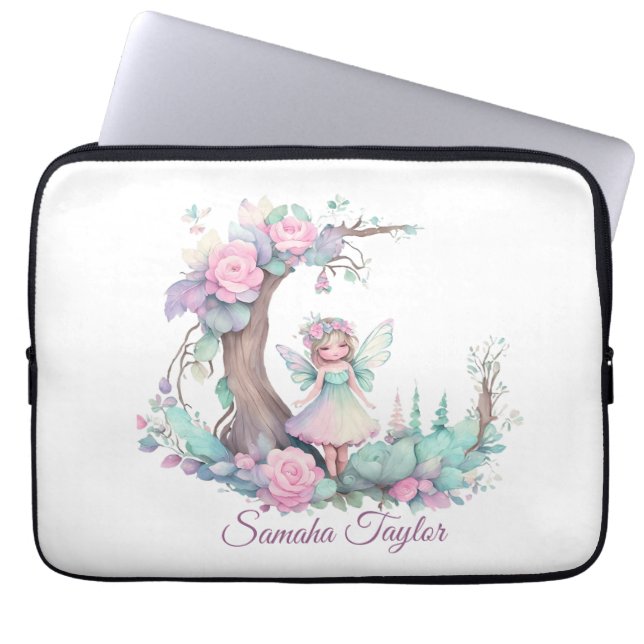 Blume und Wasserfarben Laptopschutzhülle (Vorderseite)