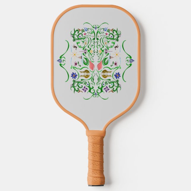 Blume und Whims~echo Pickleball Schläger (Vorderseite)