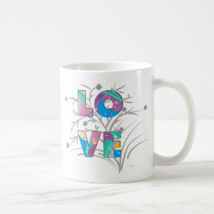 Blume und Wirbel der Liebe Kaffeetasse