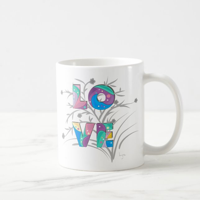 Blume und Wirbel der Liebe Kaffeetasse (Rechts)