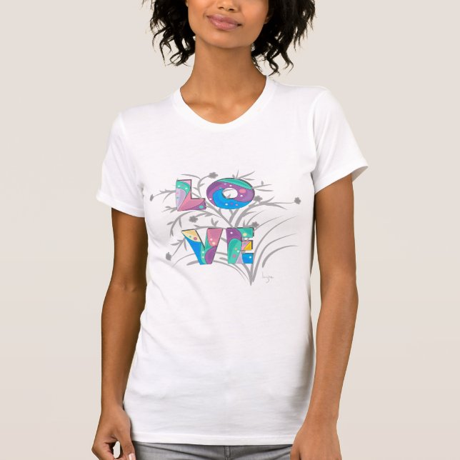 Blume und Wirbel der Liebe T-Shirt (Vorderseite)