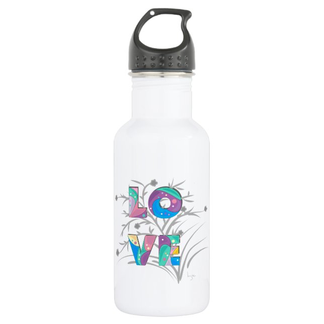 Blume und Wirbel der Liebe Trinkflasche (Vorderseite)