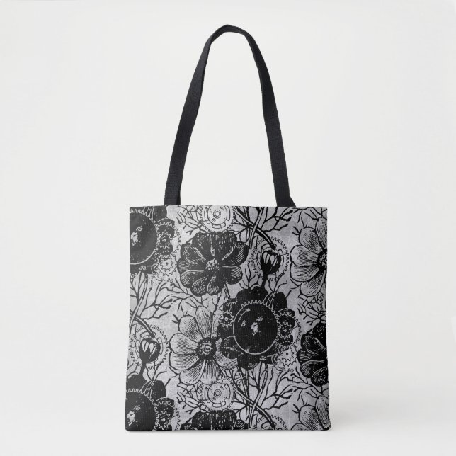 Blume und Zahnräder Tasche (Vorderseite)
