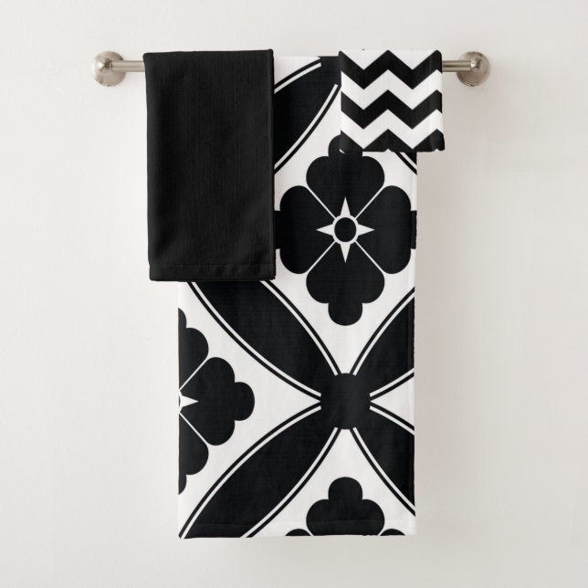 Blume und Zickzack Badhandtuch Set (Insitu)