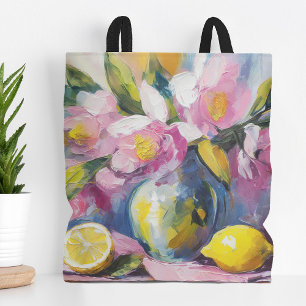 Blume und Zitronen Modernes Stillleben Tasche