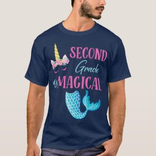 Blume Unicorn Mermaid Zauberstute zweiter Klasse T-Shirt