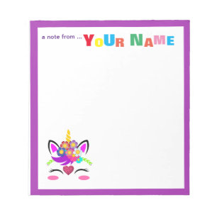 Blume Unicorn Notizblock