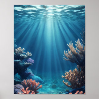 Blume Unterwasser Korallenriff Meeresboden Poster