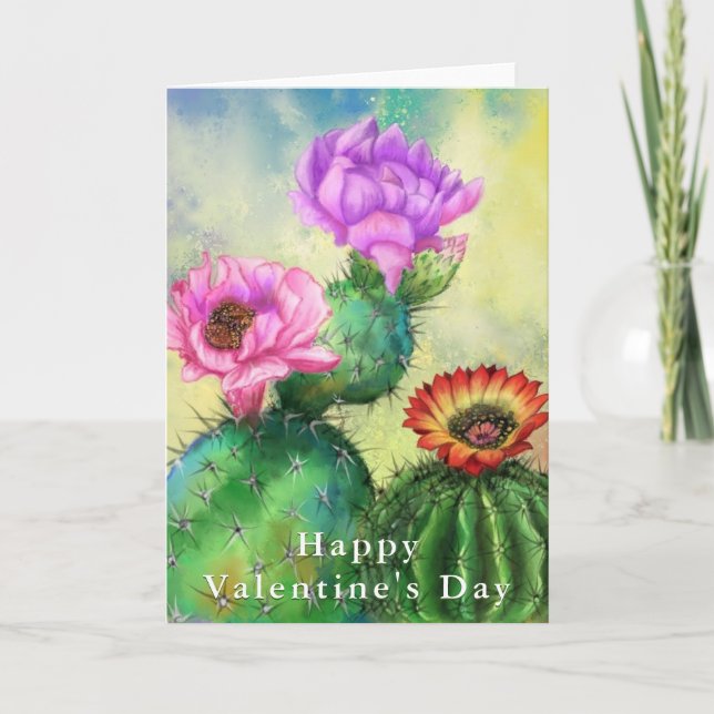 Blume Valentinstag Karte (Vorderseite)