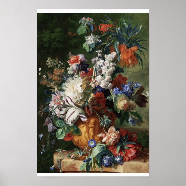 Blume Vase Art Vintage Blume Poster (Vorne)