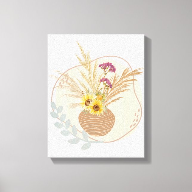 Blume Vase Floral Wall art Leinwanddruck (Vorderseite)