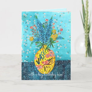 Blume Vase Geburtstag   Grußkarte Karte