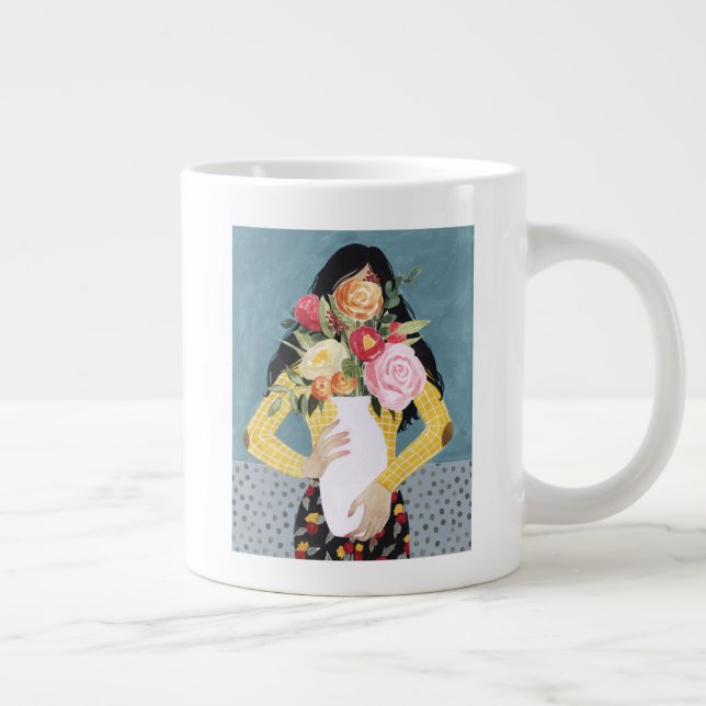 Blume Vase Girl Jumbo-Tasse (Rechts)