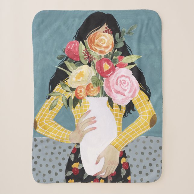 Blume Vase Girl Sherpadecke (Vorderseite)