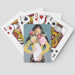 Blume Vase Girl Spielkarten