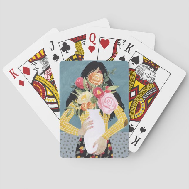 Blume Vase Girl Spielkarten (Rückseite)