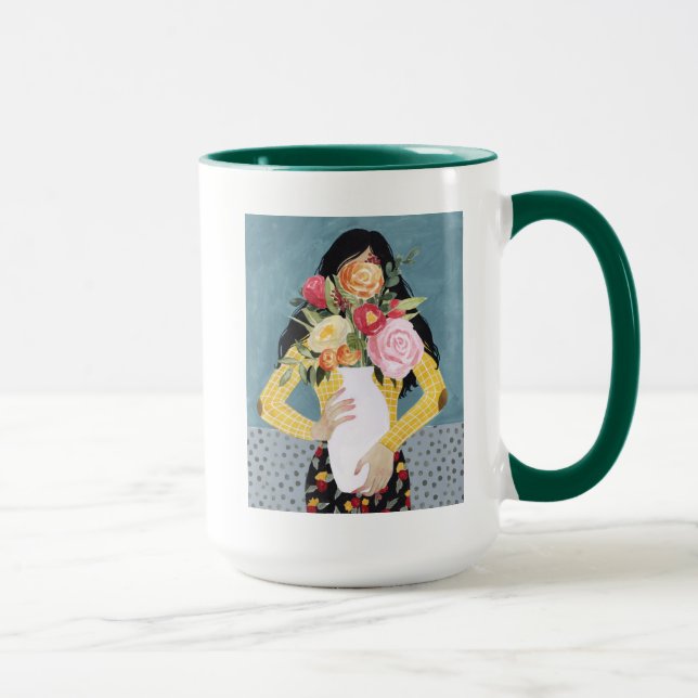 Blume Vase Girl Tasse (Rechts)