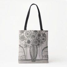 Blume Vase Line Zeichnend Blumenkunst