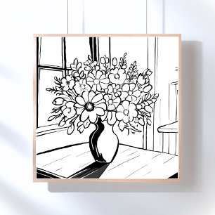 Blume Vase Modernes Minimalistisch Poster