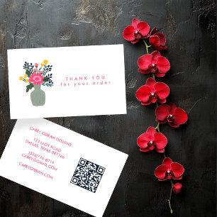 BLUME VASE QR Code Bestellung Vielen Dank Visitenkarte