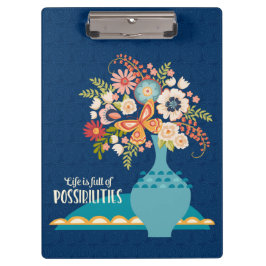 Blume Vase Stilvolles blaues Inspirationsangebot Klemmbrett