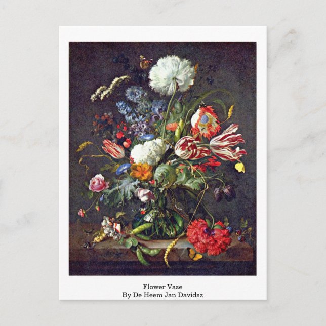 Blume Vase von De Heem Jan Davidsz Postkarte (Vorderseite)