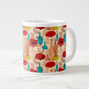 Blume, Vasen und Flaschenmuster Jumbo-Tasse