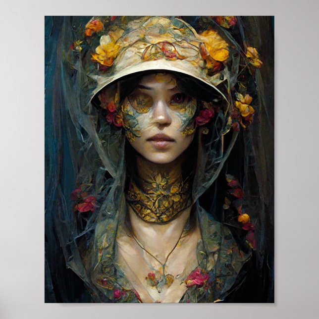 Blume Veil Dark Gothic Fantasy Art Poster (Vorne)