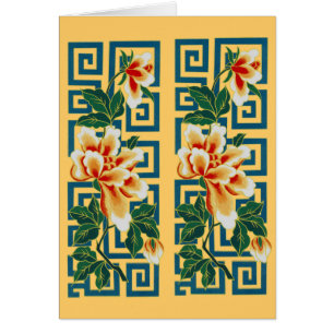 Blume Verlasse elegante Grenz-Designkarte