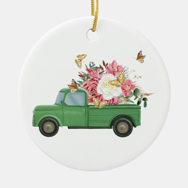 Blume-Veröffentlichen Keramik Ornament (Vorne)