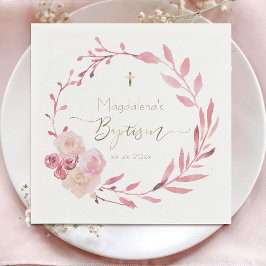 Blume verrichten Taufe Serviette