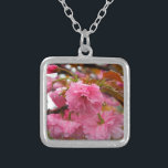 Blume Versilberte Kette<br><div class="desc">Hot Pink Cherry Blossom Blume Foto von Sandy Closs am Lake Arrowhead Pink, Blume, Blume, Blumen, Frühling, Kirsche, Kirschen, Garten, Hochzeit, Hochzeiten, </div>