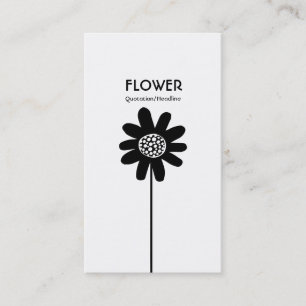 Blume VII - Schwarz auf Weiß Visitenkarte