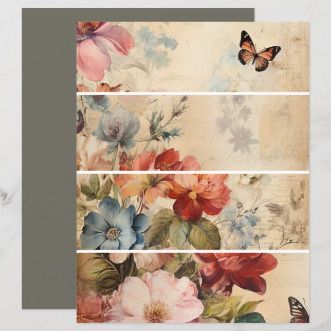 Blume Vintag Collage 2 (Vorne/Hinten)