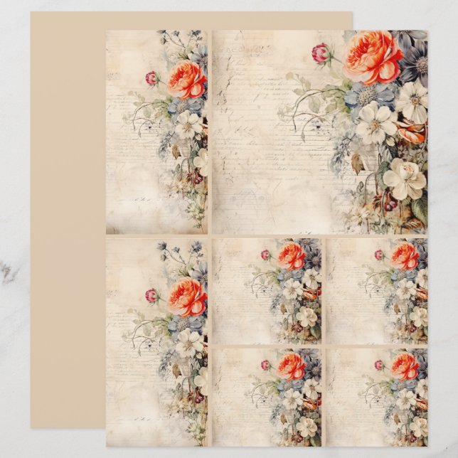 Blume Vintage Collage 1b 2 von 4 (Vorne/Hinten)