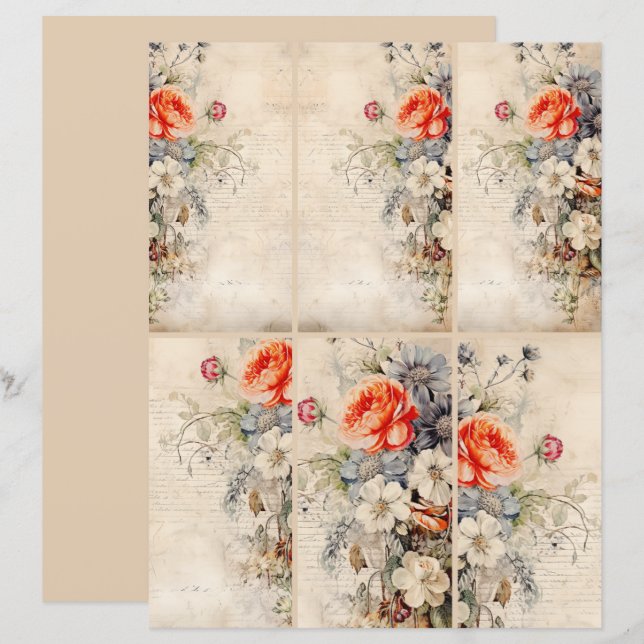 Blume Vintage Collage 1b 3 von 4 (Vorne/Hinten)