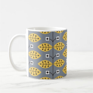 Blume Vintage handgezeichnete Musterkonstruktion. Kaffeetasse