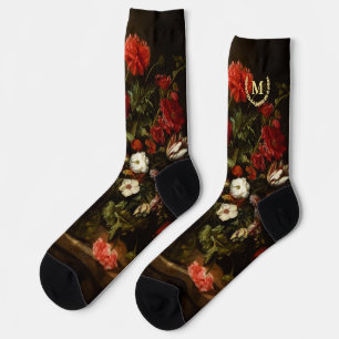 Blume Vintage Imitate der Blumenpracht Gold Mit Mo Socken