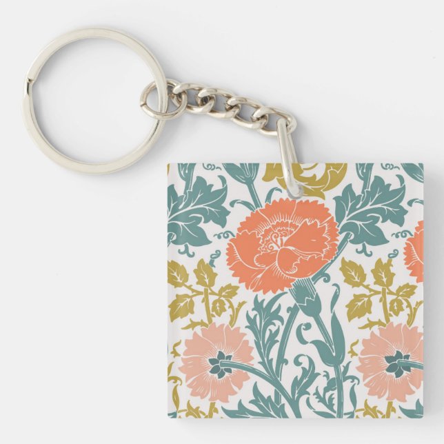 Blume, Vintage Kunst Schlüsselanhänger (Vorderseite)