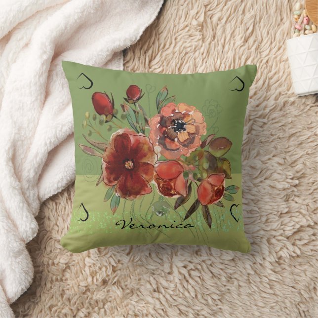 Blume Vintager Fall Kissen (Decke)