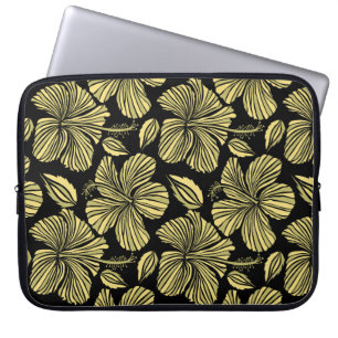 Blume Vintager nahtloser tropischer Hibisken Laptopschutzhülle