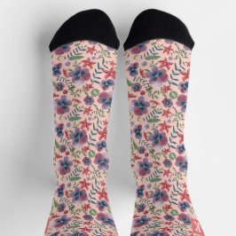 Blume Violette Vollblutdruckmonogramm Socken