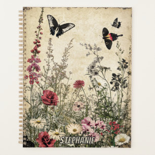 Blume, Vögel und Schmetterlinge auf Altpapier (2) Planer