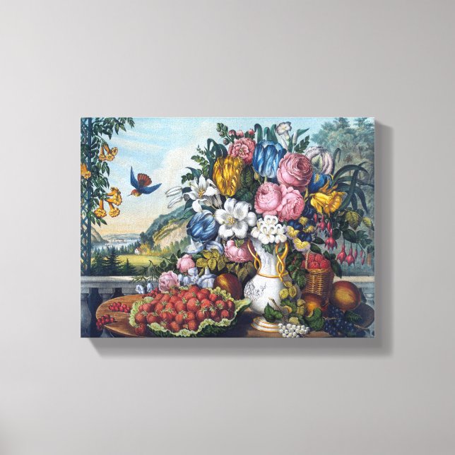 Blume Vogelfrüchte noch leben Leinwanddruck (Vorderseite)