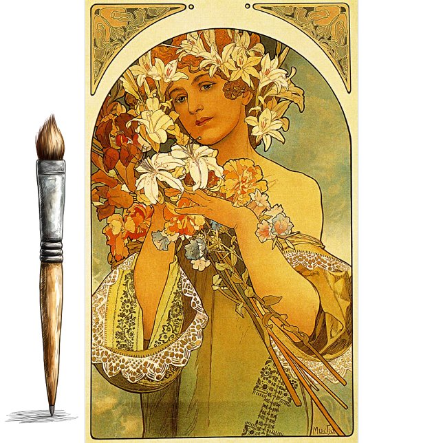 Blume von Alphonse Mucha Tissue Paper Seidenpapier (Von Creator hochgeladen)